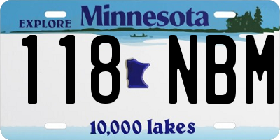MN license plate 118NBM