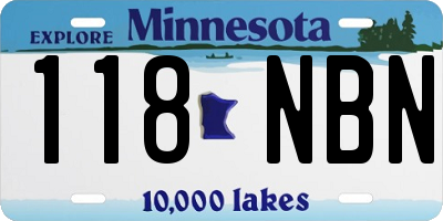 MN license plate 118NBN