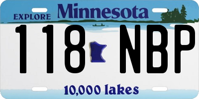 MN license plate 118NBP