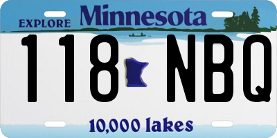 MN license plate 118NBQ