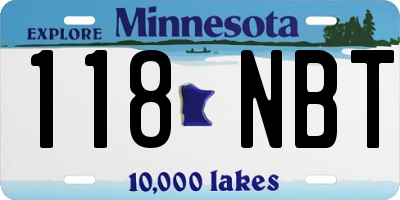 MN license plate 118NBT