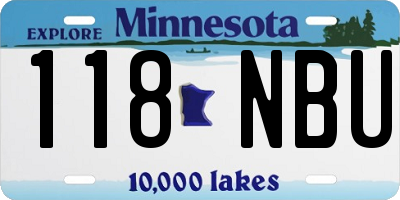 MN license plate 118NBU