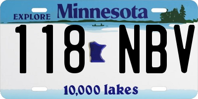 MN license plate 118NBV