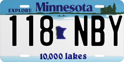 MN license plate 118NBY