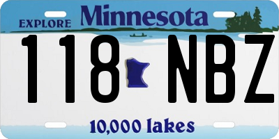 MN license plate 118NBZ