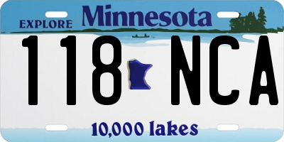 MN license plate 118NCA