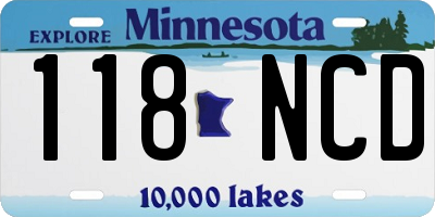 MN license plate 118NCD