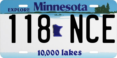 MN license plate 118NCE