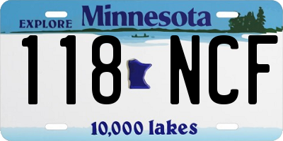 MN license plate 118NCF