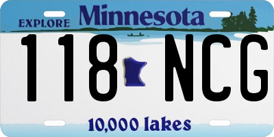 MN license plate 118NCG
