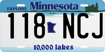 MN license plate 118NCJ