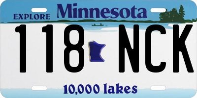 MN license plate 118NCK