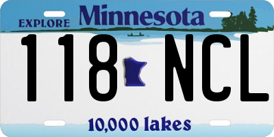 MN license plate 118NCL