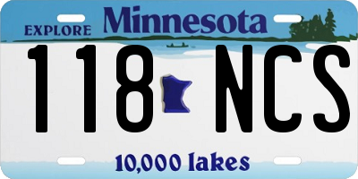 MN license plate 118NCS