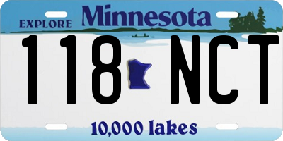 MN license plate 118NCT