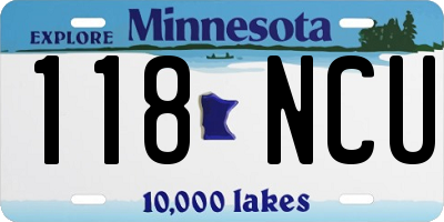 MN license plate 118NCU