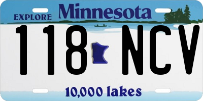 MN license plate 118NCV
