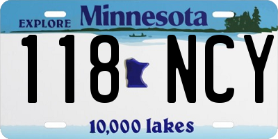MN license plate 118NCY
