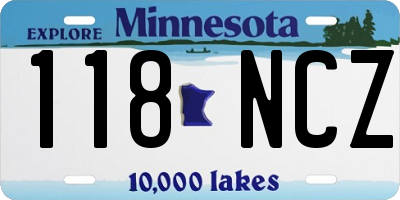 MN license plate 118NCZ