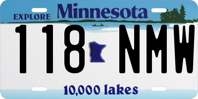 MN license plate 118NMW