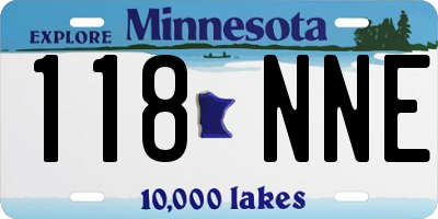 MN license plate 118NNE
