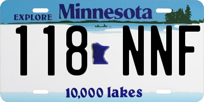 MN license plate 118NNF