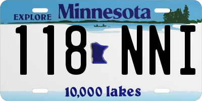 MN license plate 118NNI