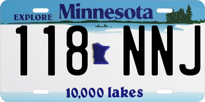 MN license plate 118NNJ