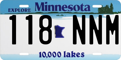 MN license plate 118NNM