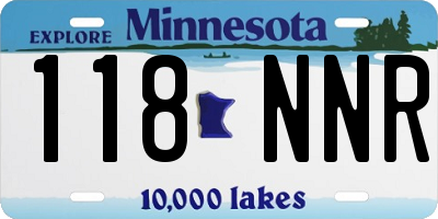 MN license plate 118NNR