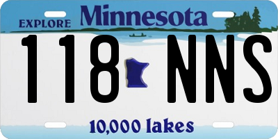 MN license plate 118NNS
