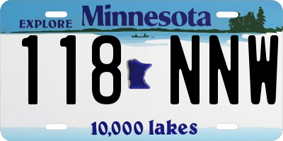 MN license plate 118NNW