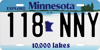 MN license plate 118NNY
