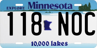 MN license plate 118NOC