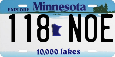MN license plate 118NOE