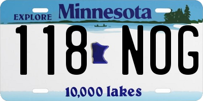 MN license plate 118NOG