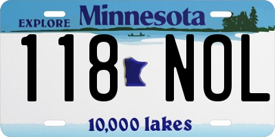 MN license plate 118NOL