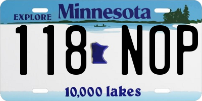 MN license plate 118NOP