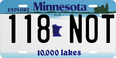 MN license plate 118NOT