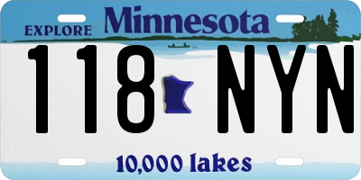 MN license plate 118NYN