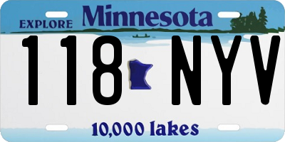 MN license plate 118NYV