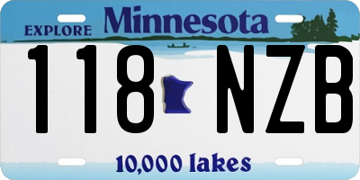 MN license plate 118NZB
