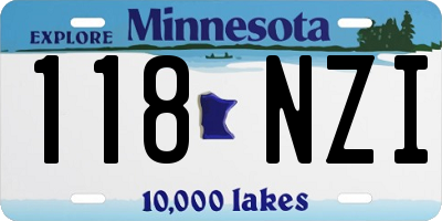 MN license plate 118NZI