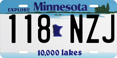 MN license plate 118NZJ