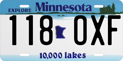 MN license plate 118OXF