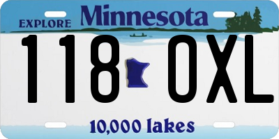 MN license plate 118OXL