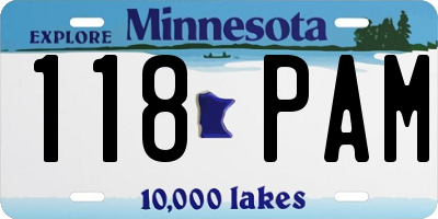 MN license plate 118PAM