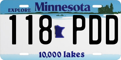 MN license plate 118PDD
