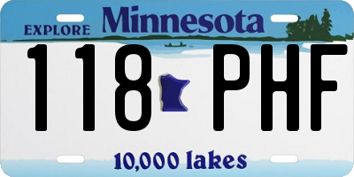 MN license plate 118PHF