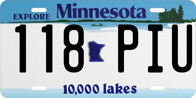 MN license plate 118PIU